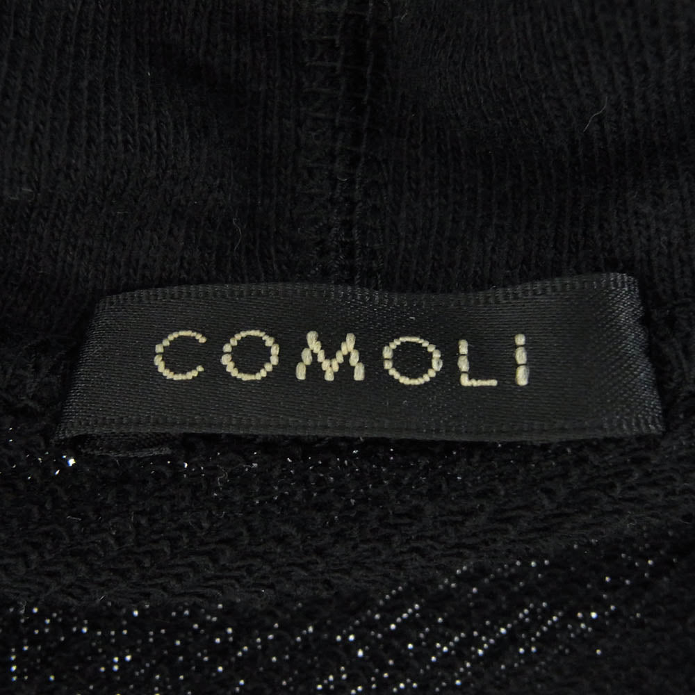 COMOLI コモリ 25SS B01-05012 LWコットン裏毛 ライトウェイト ジップ パーカー フーディ ブラック系 2【美品】【中古】