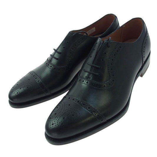 ユニオンインペリアル U2002-10 Semi Brogue Oxford セミブローグ オックスフォード レースアップ レザー シューズ ブラック系 8【新古品】【未使用】【中古】