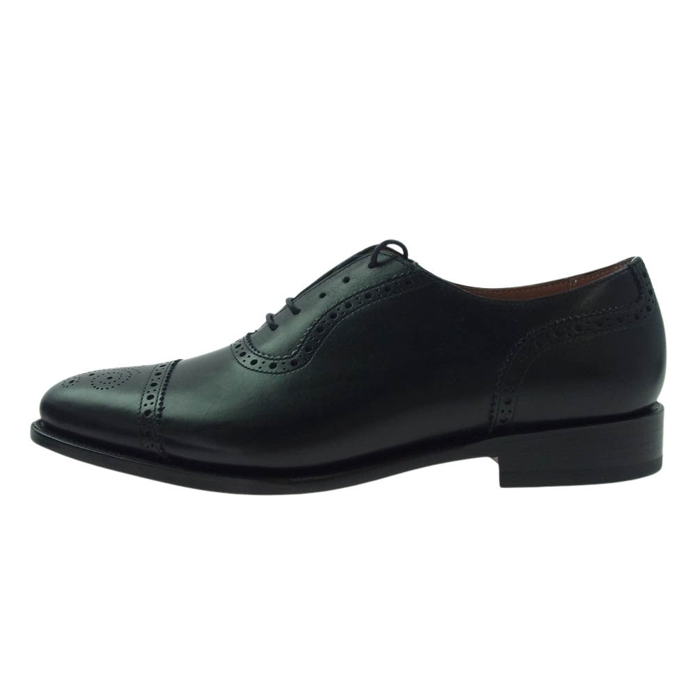 ユニオンインペリアル U2002-10 Semi Brogue Oxford セミブローグ オックスフォード レースアップ レザー シューズ ブラック系 8【新古品】【未使用】【中古】