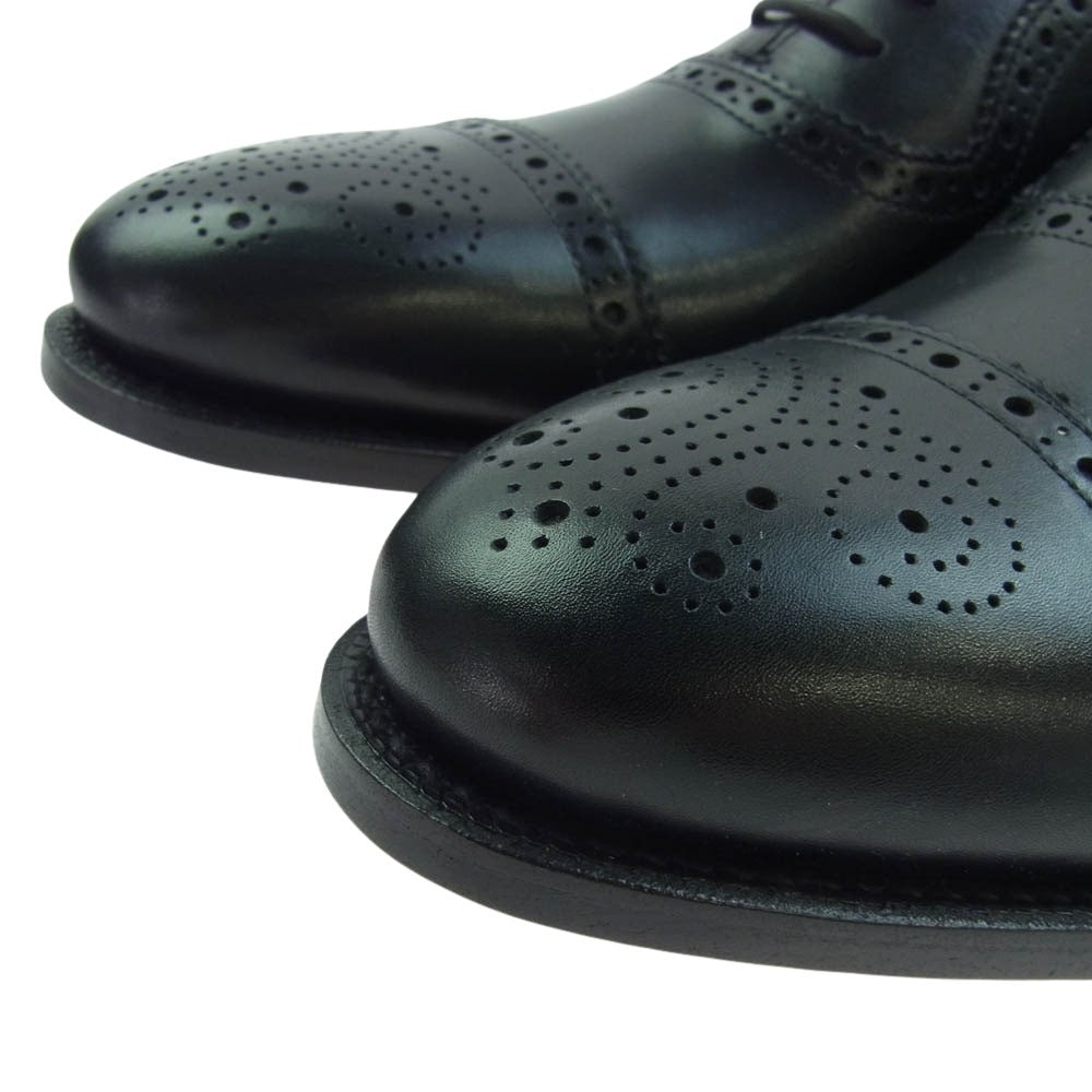 ユニオンインペリアル U2002-10 Semi Brogue Oxford セミブローグ オックスフォード レースアップ レザー シューズ ブラック系 8【新古品】【未使用】【中古】