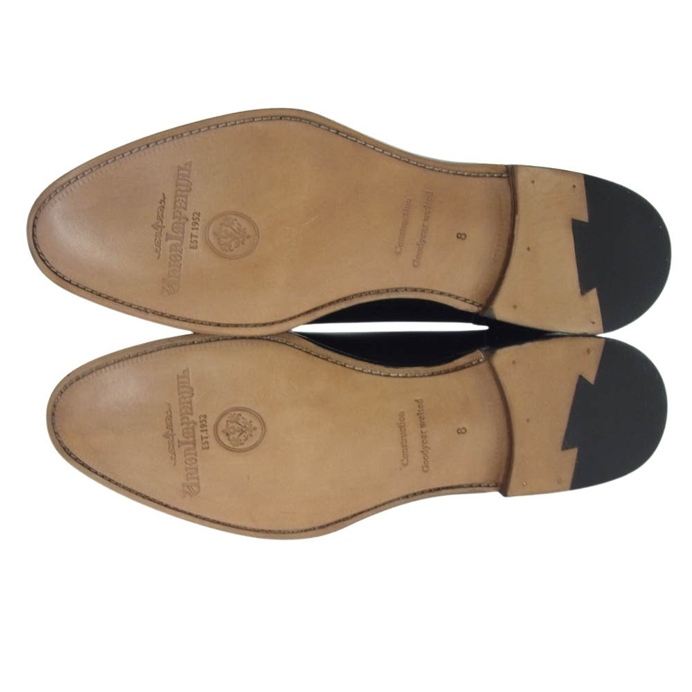 ユニオンインペリアル U2002-10 Semi Brogue Oxford セミブローグ オックスフォード レースアップ レザー シューズ ブラック系 8【新古品】【未使用】【中古】