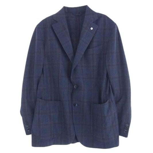 L.B.M 1911 2B チェック テーラード ジャケット ネイビー系【中古】
