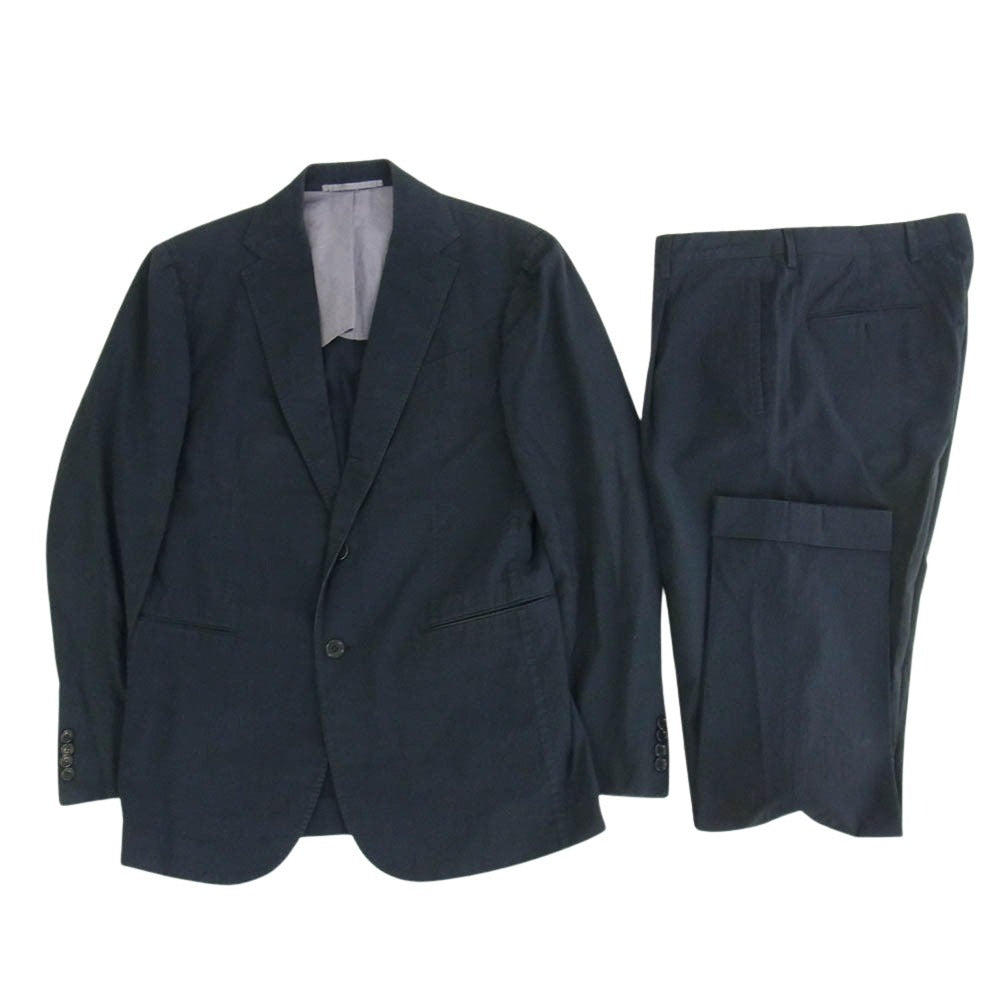 スティレラティーノ シアサッカー 2B テーラード スーツ ジャケット パンツ セットアップ ブラック系【中古】