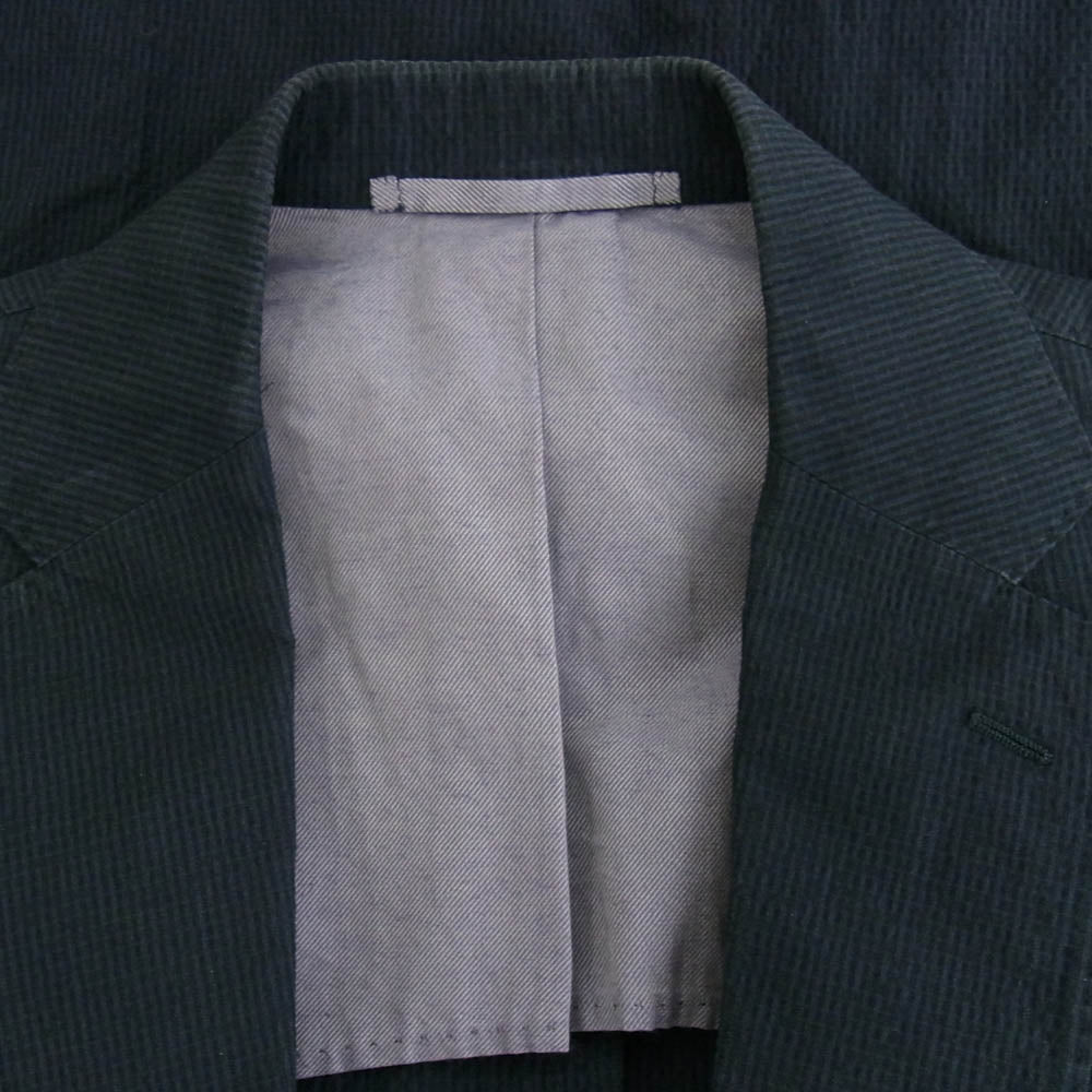 スティレラティーノ シアサッカー 2B テーラード スーツ ジャケット パンツ セットアップ ブラック系【中古】