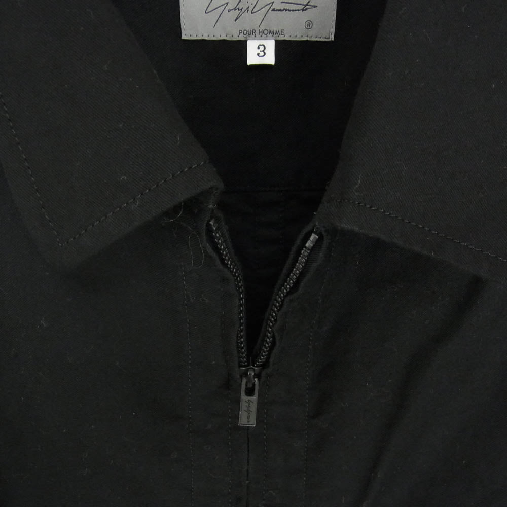 Yohji Yamamoto POUR HOMME ヨウジヤマモトプールオム 24AW HO-B10-002 Zipper Opening Blouse 長袖 シャツ ブラック系 3【中古】