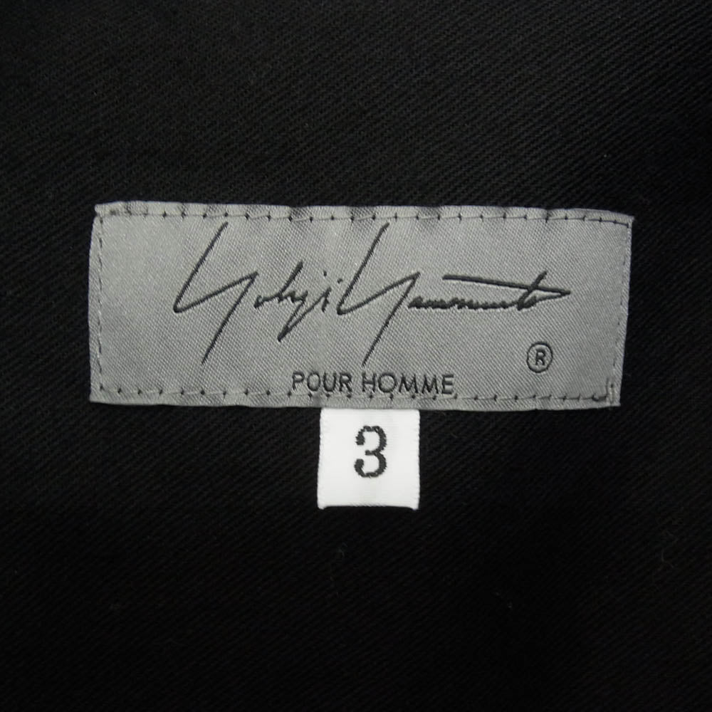 Yohji Yamamoto POUR HOMME ヨウジヤマモトプールオム 24AW HO-B10-002 Zipper Opening Blouse 長袖 シャツ ブラック系 3【中古】