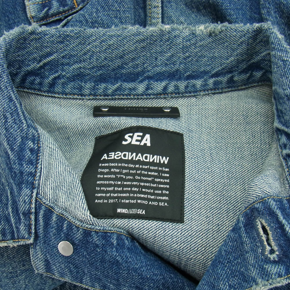 MINEDENIM マインデニム 24SS 24MND-WAS001 WINDANDSEA E.BF-GJKT USS デニム ジャケット インディゴブルー系 1【中古】