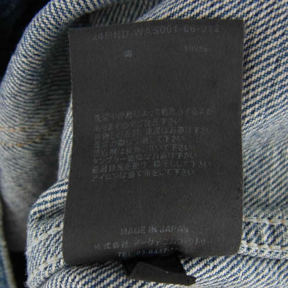 MINEDENIM マインデニム 24SS 24MND-WAS001 WINDANDSEA E.BF-GJKT USS デニム ジャケット インディゴブルー系 1【中古】