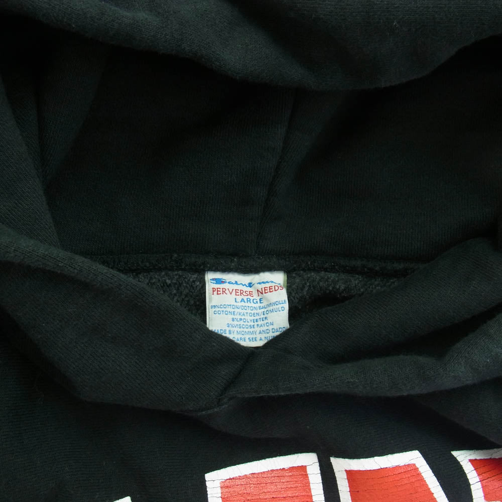 SAINT MICHAEL セントマイケル HOODIE ARCH アーチロゴ プルオーバー パーカー ブラック系 L【中古】