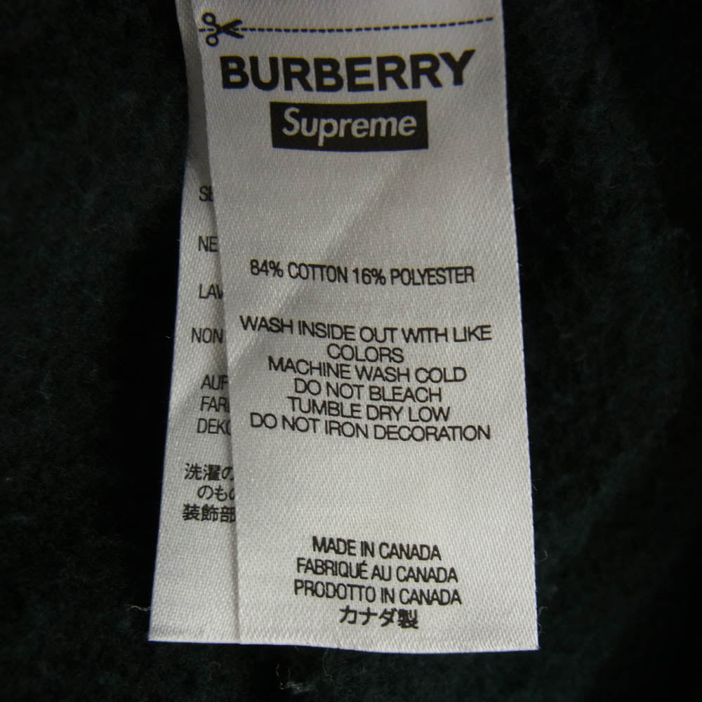 Supreme シュプリーム 22SS Burberry Box Logo Hooded Sweatshirt バーバリー ボックス ロゴ フーディー スウェットシャツ パーカー ブラック系 XL【中古】