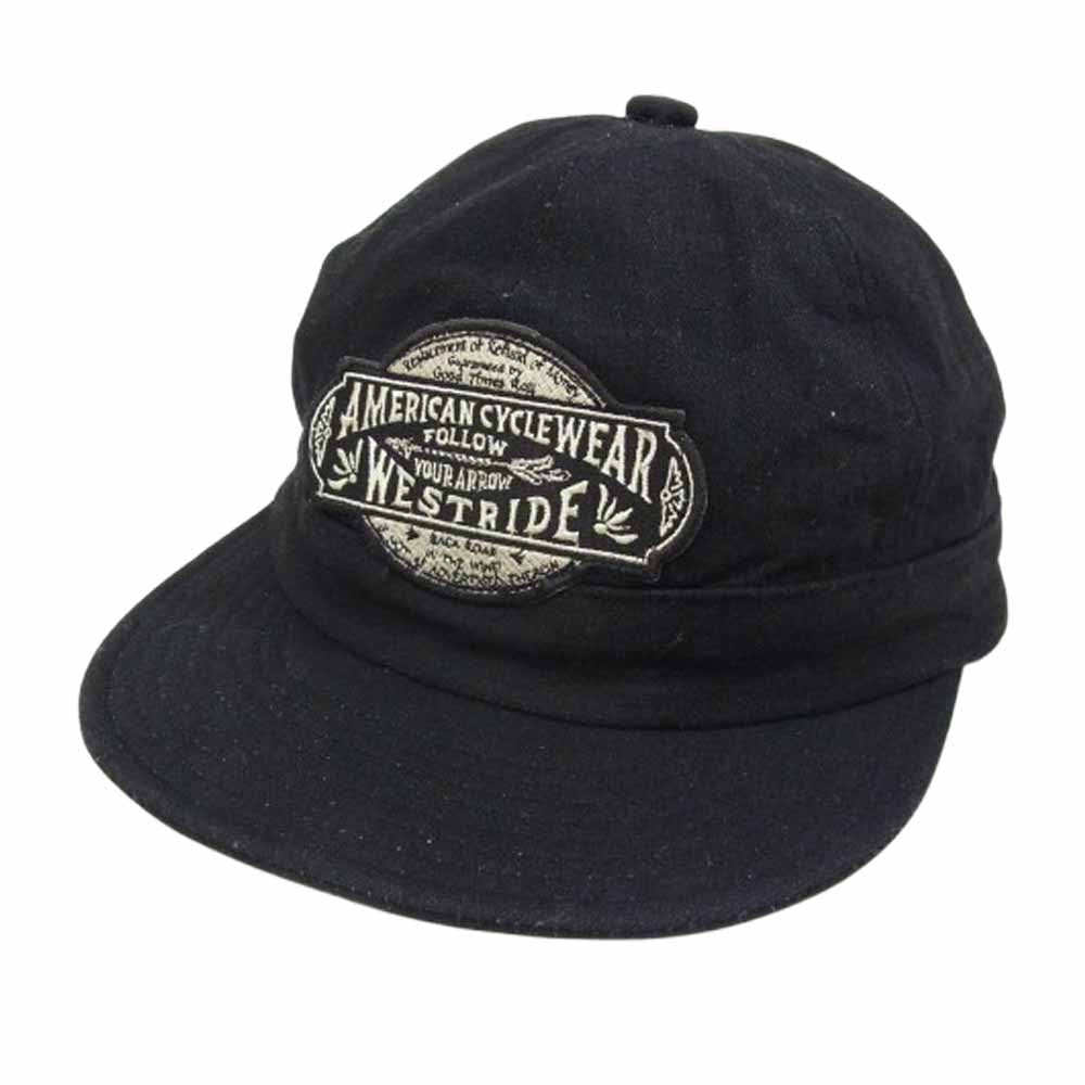 WESTRIDE ウエストライド ロゴ ワッペン コットン キャップ ブラック系 L【中古】