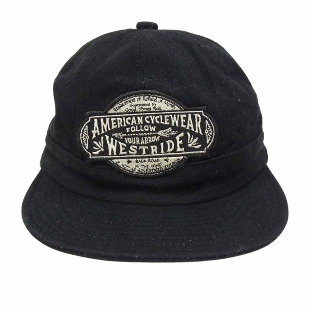WESTRIDE ウエストライド ロゴ ワッペン コットン キャップ ブラック系 L【中古】