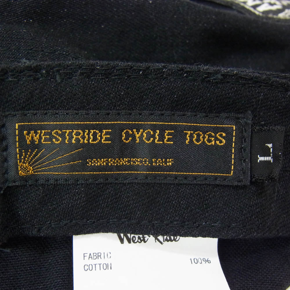 WESTRIDE ウエストライド ロゴ ワッペン コットン キャップ ブラック系 L【中古】
