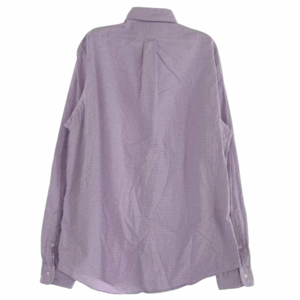 RALPH LAUREN ラルフローレン CUSTOM FIT ギンガム チェック BD シャツ パープル系 M【中古】