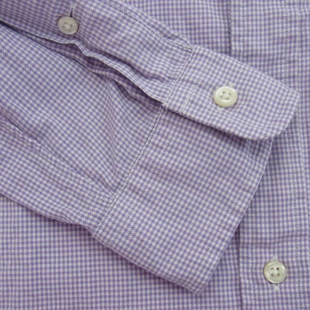 RALPH LAUREN ラルフローレン CUSTOM FIT ギンガム チェック BD シャツ パープル系 M【中古】
