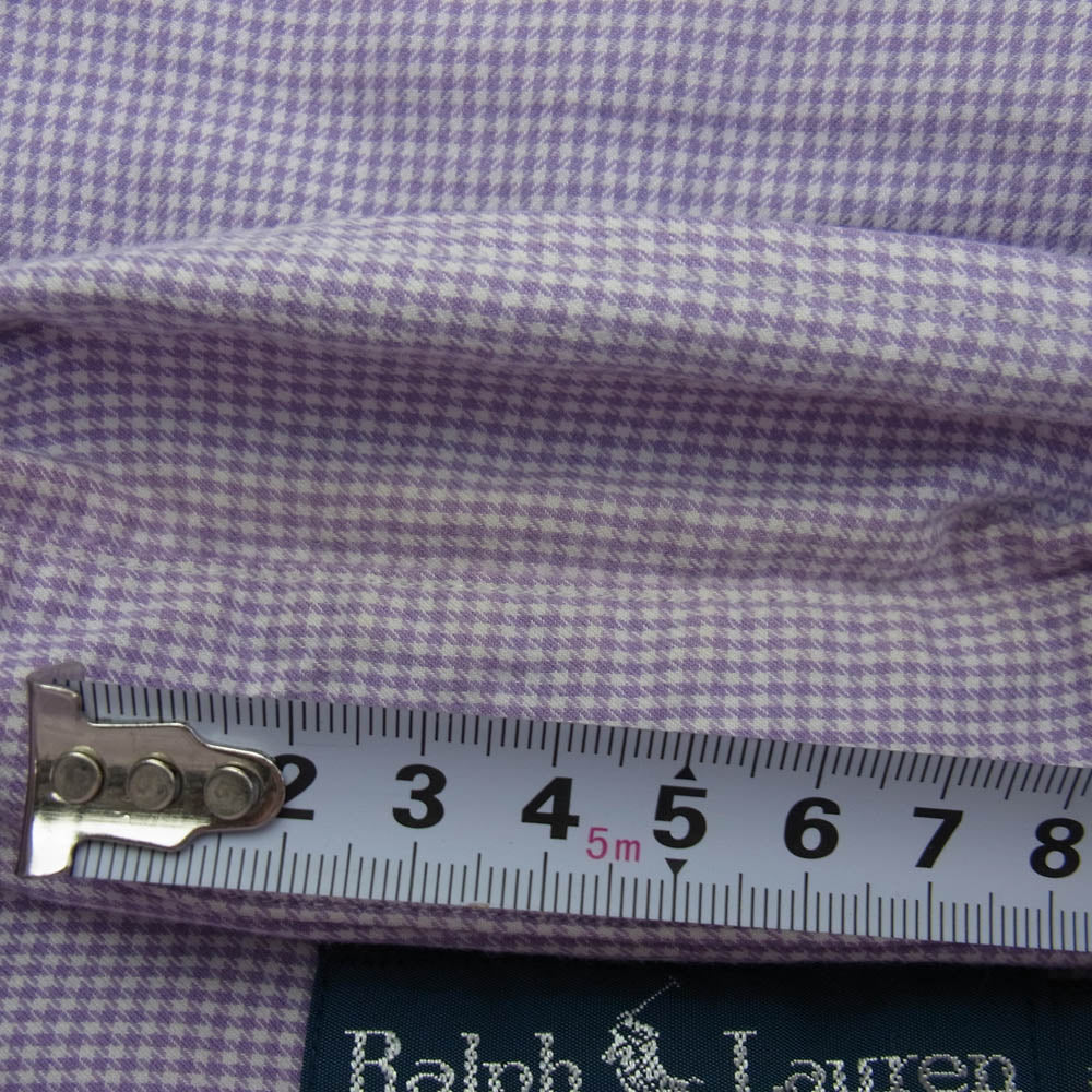 RALPH LAUREN ラルフローレン CUSTOM FIT ギンガム チェック BD シャツ パープル系 M【中古】
