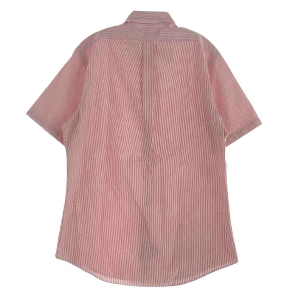 RALPH LAUREN ラルフローレン CUSTOM FIT シアサッカー ストライプ BD シャツ レッド系 M【中古】