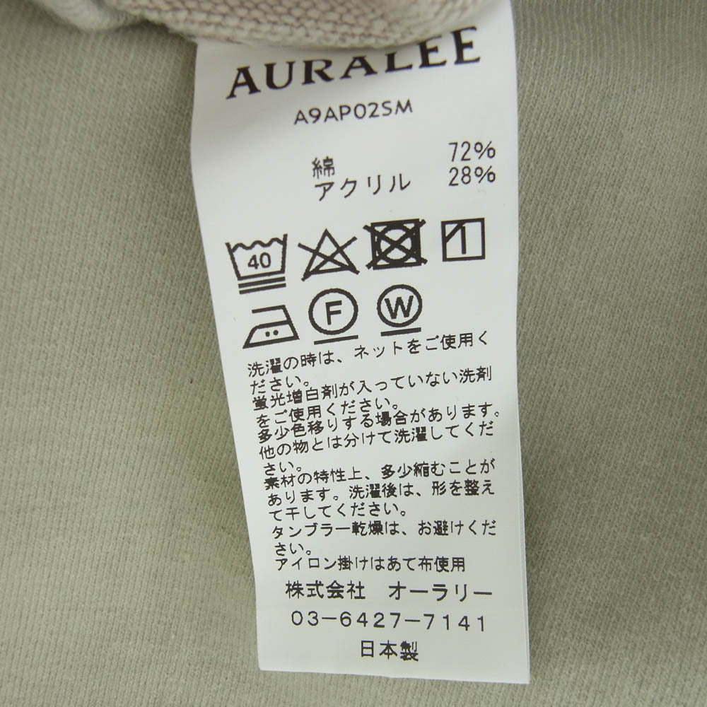 AURALEE オーラリー 19AW A9AP025M SUPER MILLED SWEAT P/O  スーパーミルド クルーネック スウェット グレー系 4【美品】【中古】