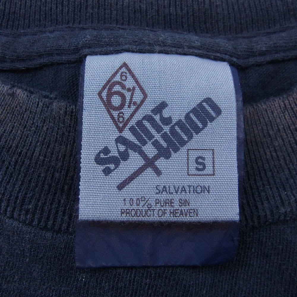 NEIGHBORHOOD ネイバーフッド SAINT MICHAEL セントマイケル 25SS 25119SMN-CSM04S STHD . SS TEE SAINT NBHD ヴィンテージ加工 半袖 Tシャツ ネイビー系 S【極上美品】【中古】