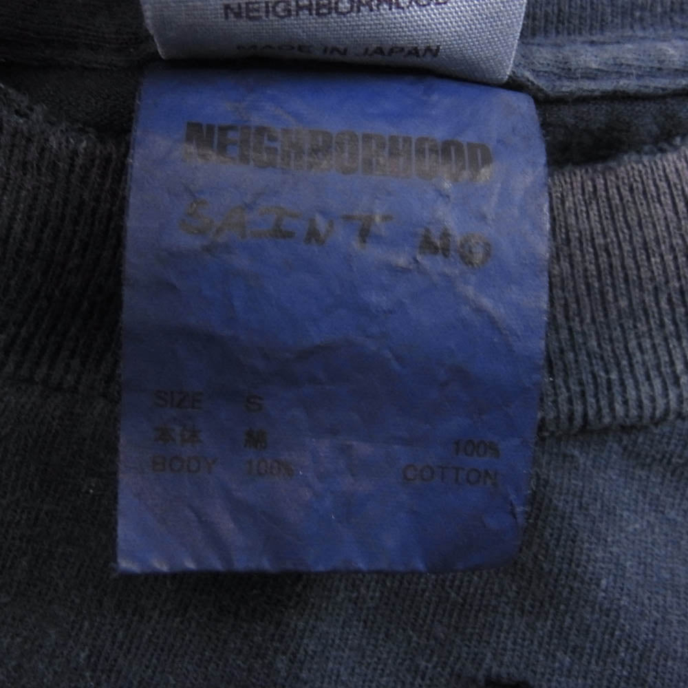 NEIGHBORHOOD ネイバーフッド SAINT MICHAEL セントマイケル 25SS 25119SMN-CSM04S STHD . SS TEE SAINT NBHD ヴィンテージ加工 半袖 Tシャツ ネイビー系 S【極上美品】【中古】