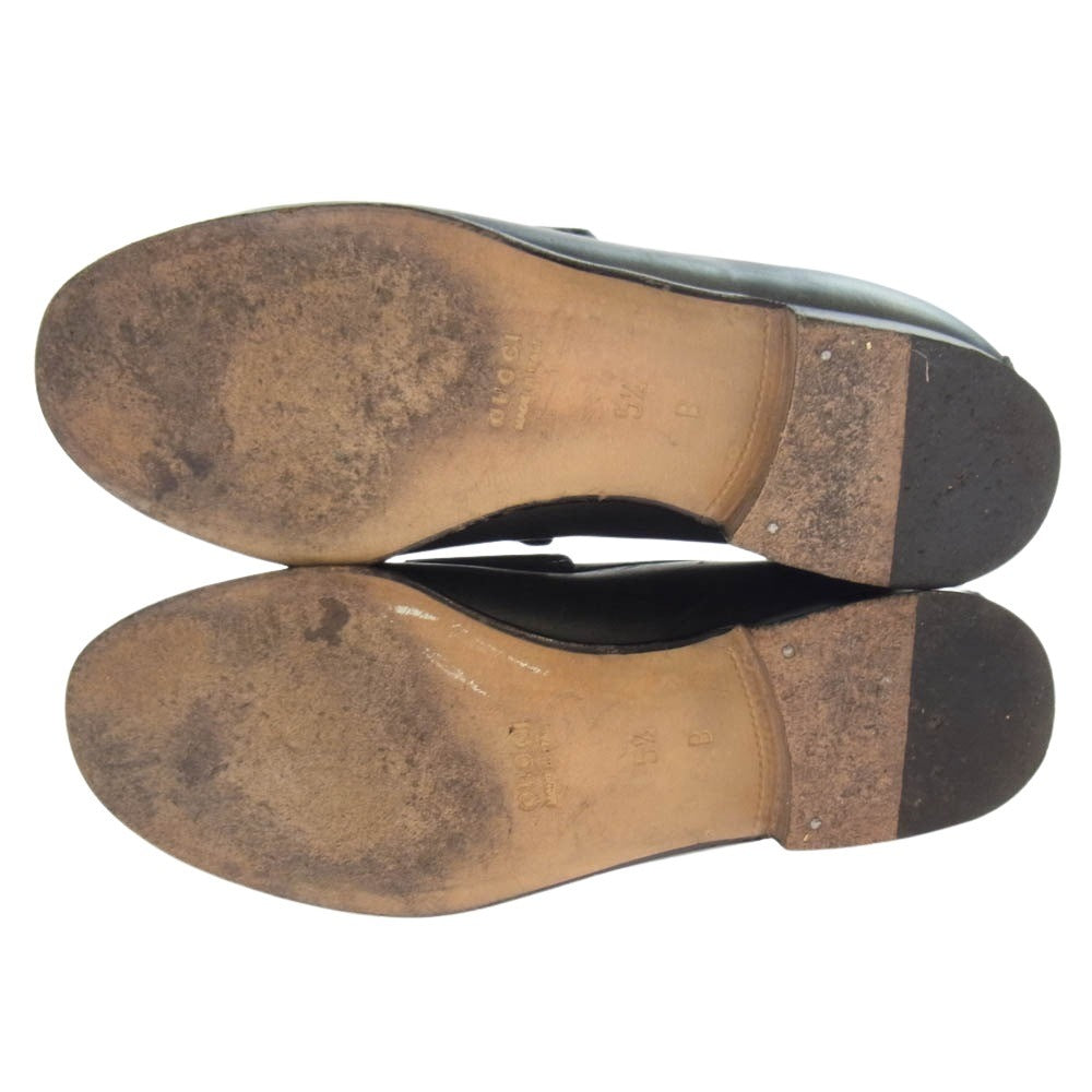 GUCCI グッチ 100 255 Horsebit Loafer ホースビット ローファー ブラック系 5.5【中古】