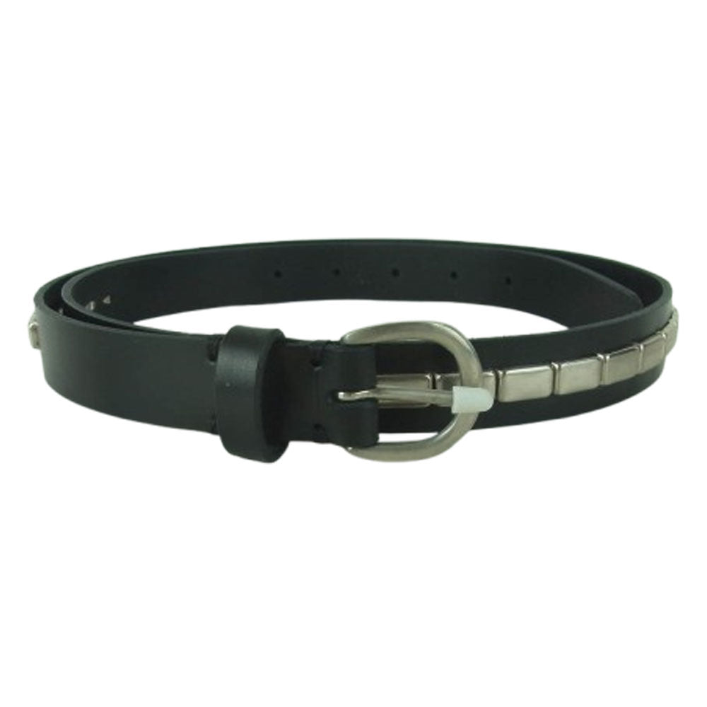 オヴィー DECI デシ Bridle studs narrow belt ブライドル スタッズ ベルト ブラック系 L【美品】【中古】