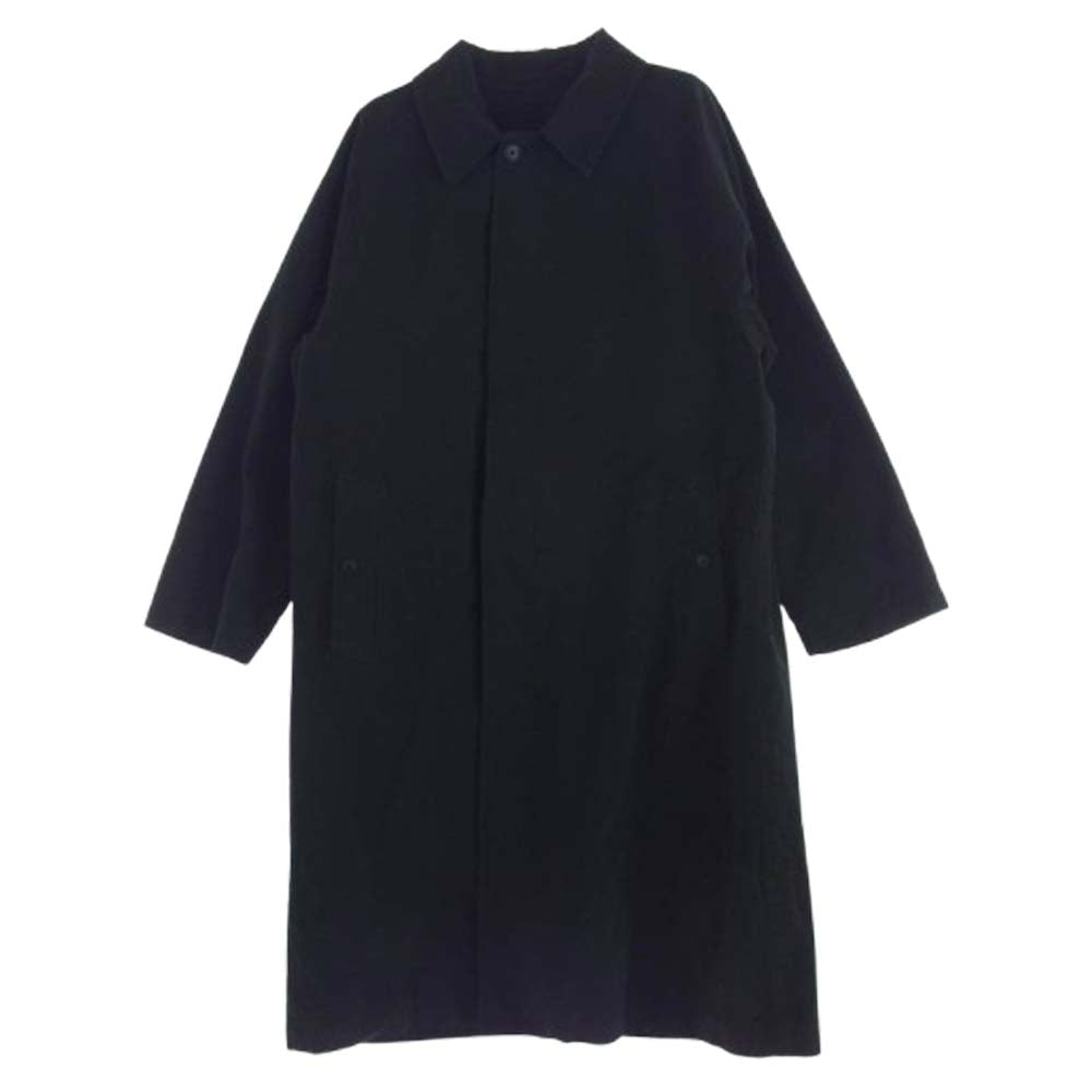 COMOLI コモリ 24AW A03-04001 製品染め 比翼 コットン バルカラー コート ブラック系 1【中古】