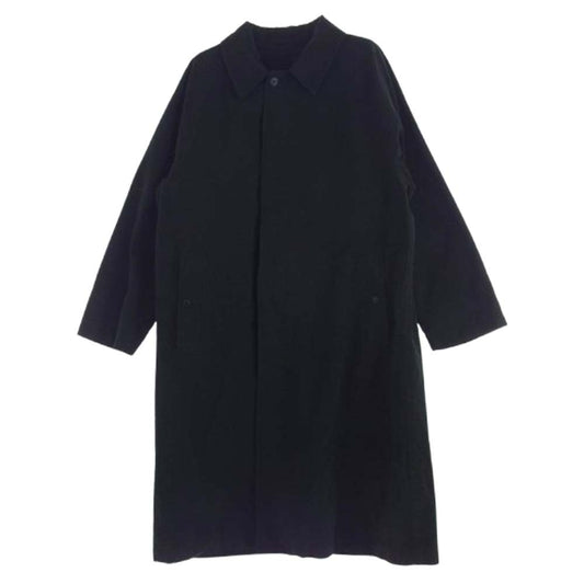 COMOLI コモリ 24AW A03-04001 製品染め 比翼 コットン バルカラー コート ブラック系 1【中古】