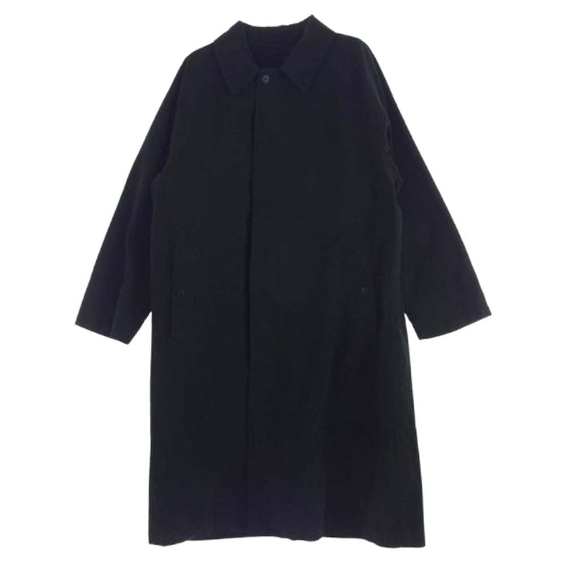 COMOLI コモリ 24AW A03-04001 製品染め 比翼 コットン バルカラー コート ブラック系 1【中古】