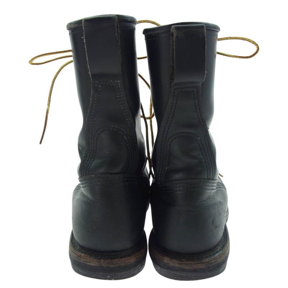 RED WING レッドウィング 2218 USA製 スチールトゥ ロガーブーツ ブラック系 US9【中古】
