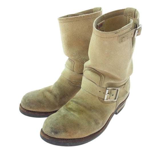 RED WING レッドウィング 8268 USA製 スチールトゥ スエード エンジニアブーツ ライトブラウン系 8.5【中古】
