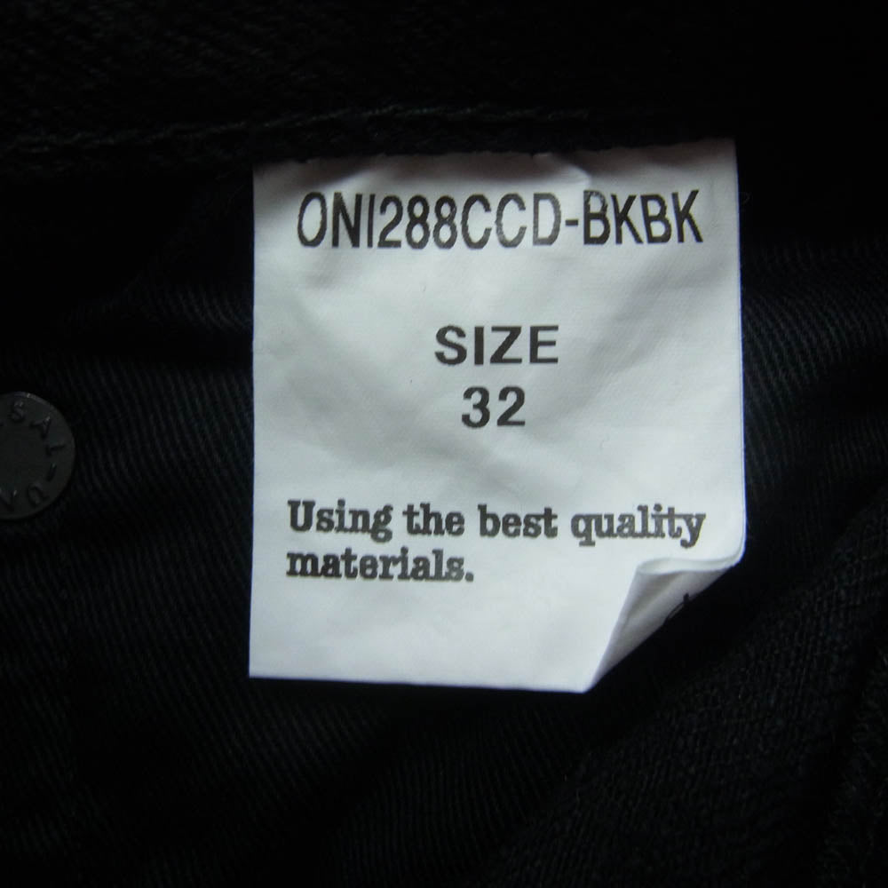 ONI DENIM 鬼デニム ONI288CCD-BKBK 15oz Crushed Concrete Denim Black クラッシュド コンクリート デニム ブラック系 32【美品】【中古】