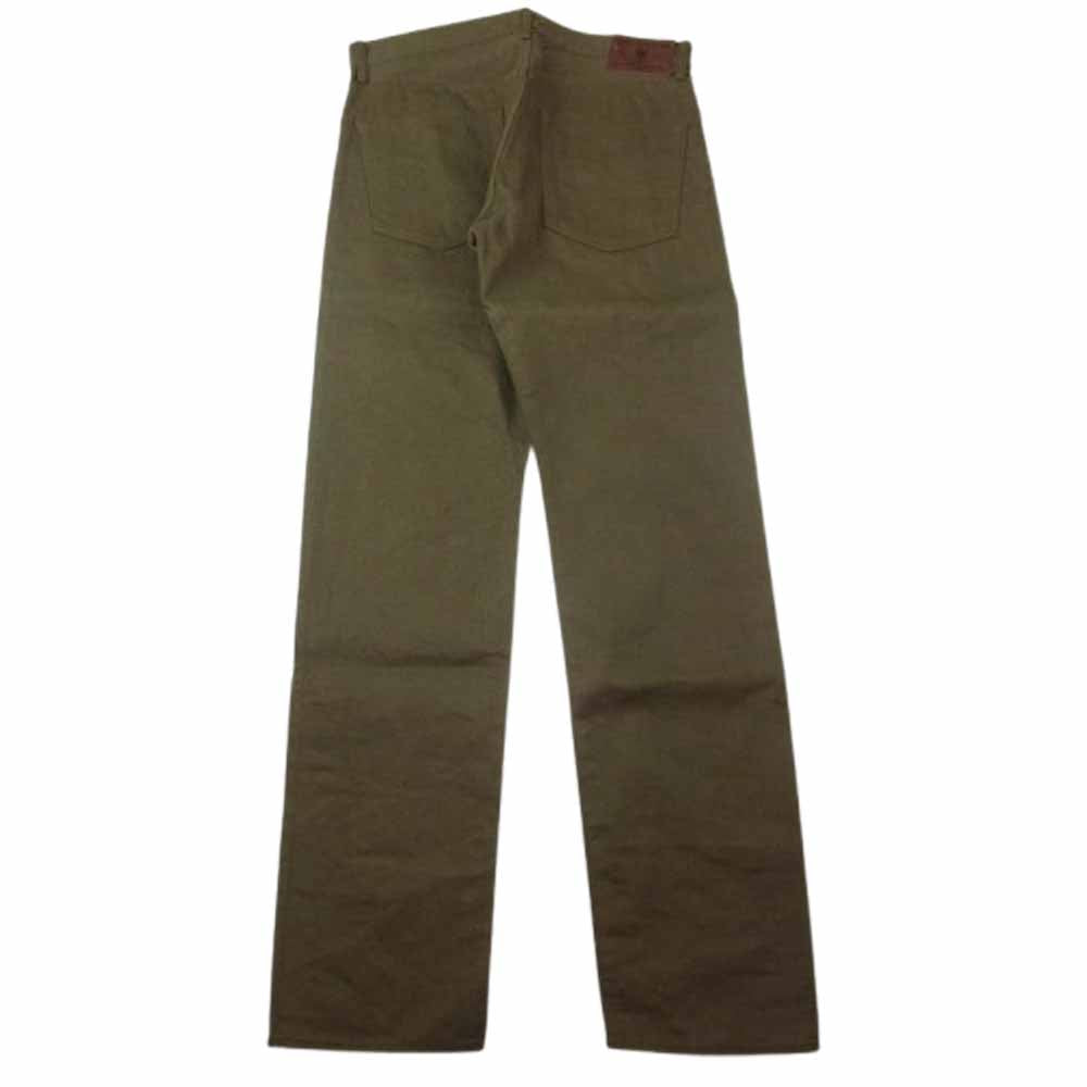 ONI DENIM 鬼デニム ONI-222 15oz ローテンション デニム スーパー ワイド ストレート パンツ カーキ系 33【美品】【中古】
