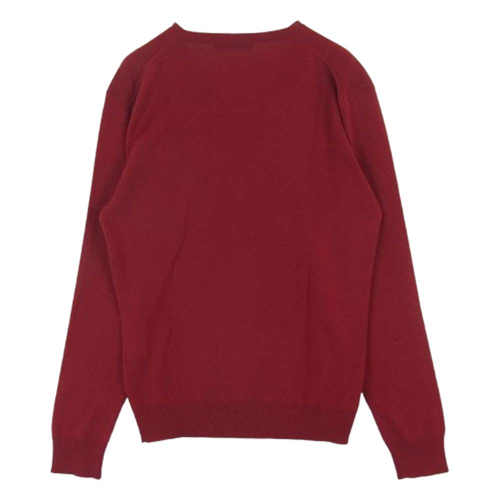 BURBERRY バーバリー BMT02-501-16 BLACK LABEL ブラックレーベル ウール Vネック ニット セーター レッド系 2【中古】