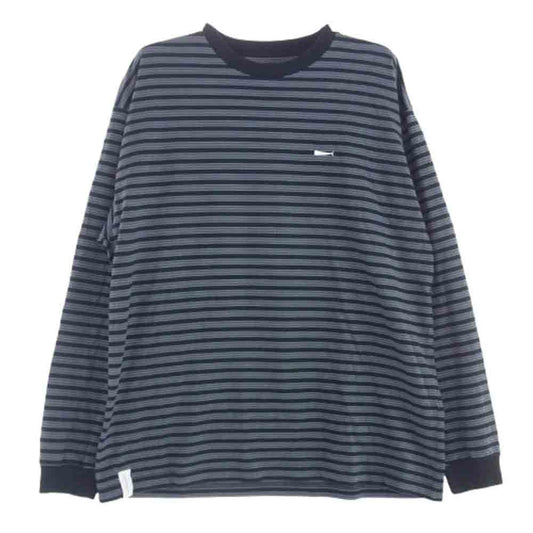 DESCENDANT ディセンダント ボーダー ロングスリーブ カットソー 長袖 ブラック系 3【中古】
