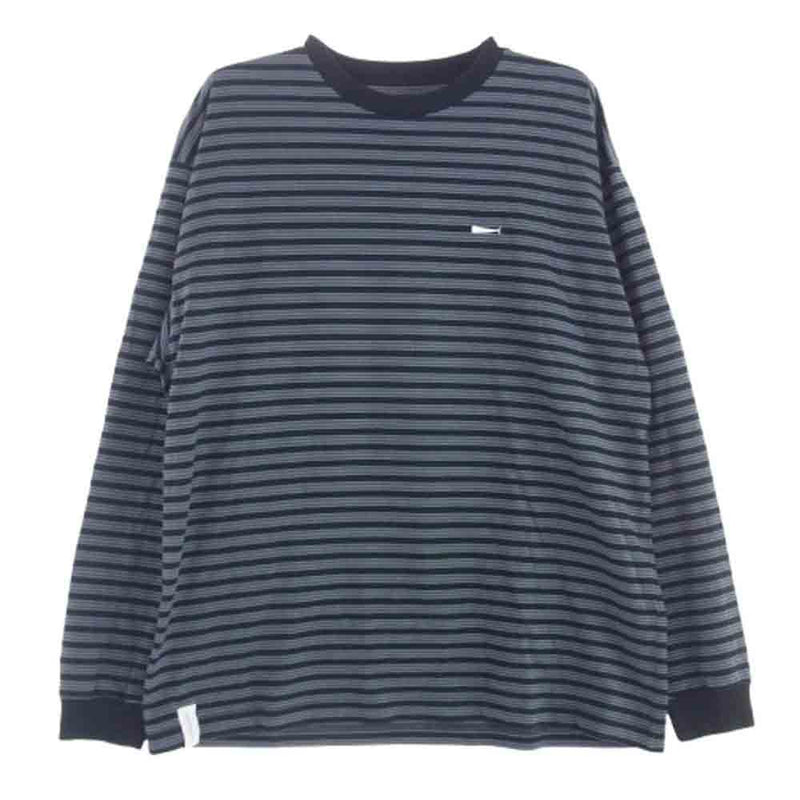 DESCENDANT ディセンダント ボーダー ロングスリーブ カットソー 長袖 ブラック系 3【中古】