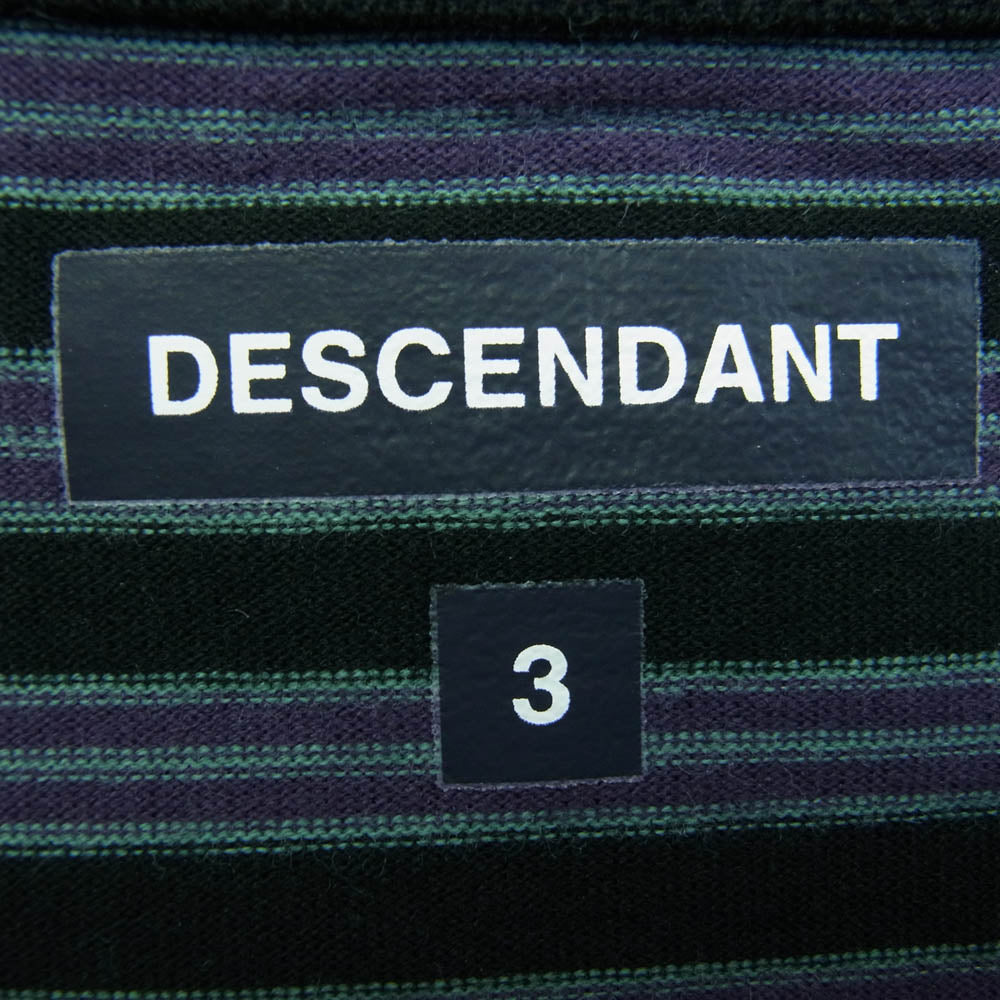 DESCENDANT ディセンダント ボーダー ロングスリーブ カットソー 長袖 ブラック系 3【中古】