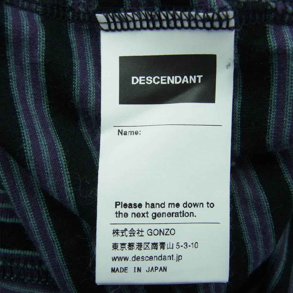 DESCENDANT ディセンダント ボーダー ロングスリーブ カットソー 長袖 ブラック系 3【中古】