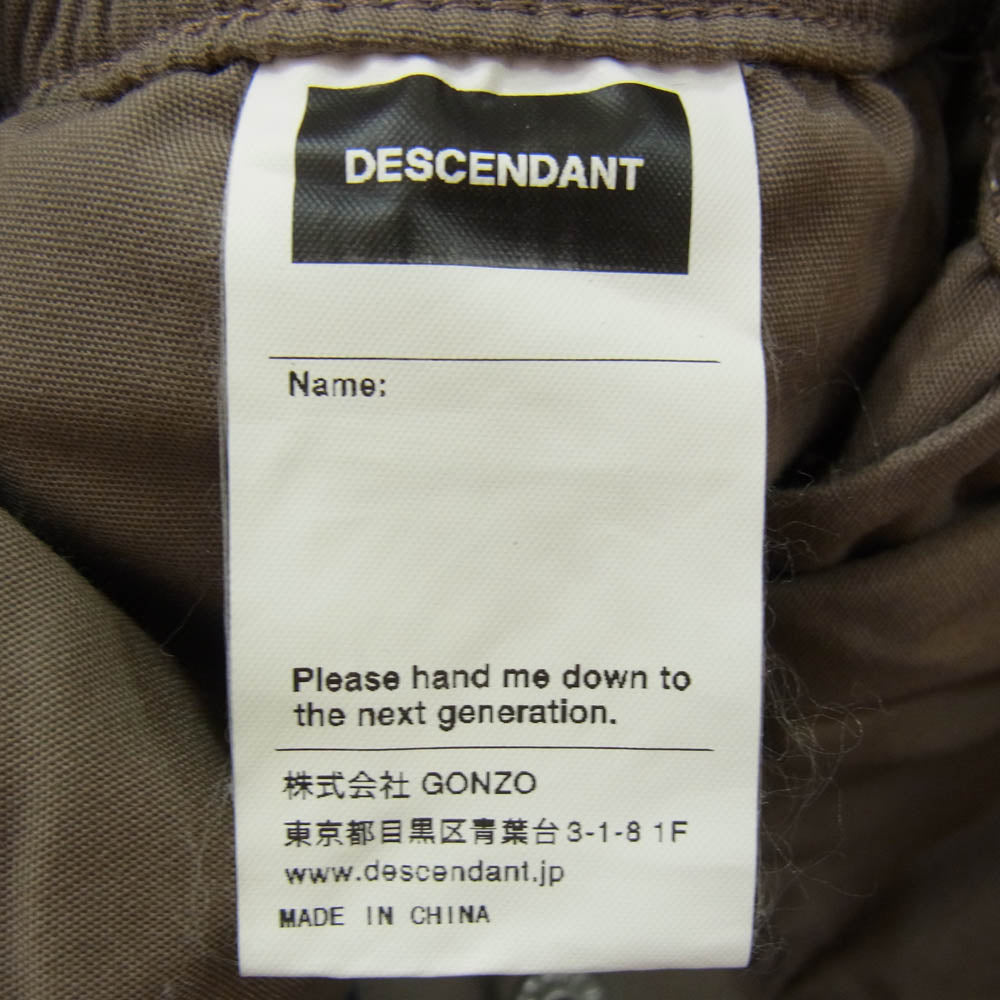 DESCENDANT ディセンダント テーパード イージー パンツ カーキ系 1【中古】