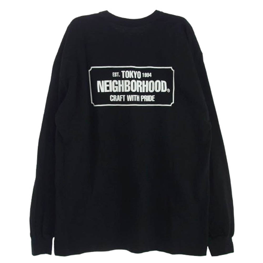 NEIGHBORHOOD ネイバーフッド バックプリント 長袖カットソー ブラック系 XL【中古】