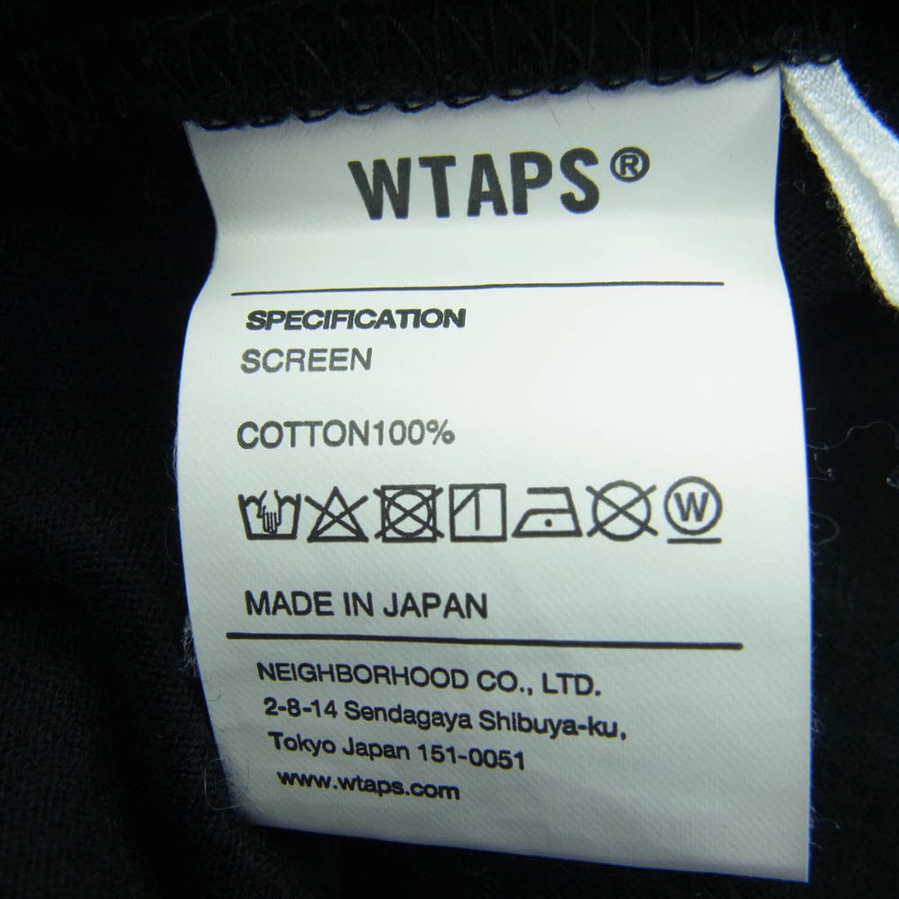WTAPS ダブルタップス 20SS 201ATDT-LT02S CIRCA L/S TEE ロングスリーブ Tシャツ 長袖カットソー ブラック系 5【中古】