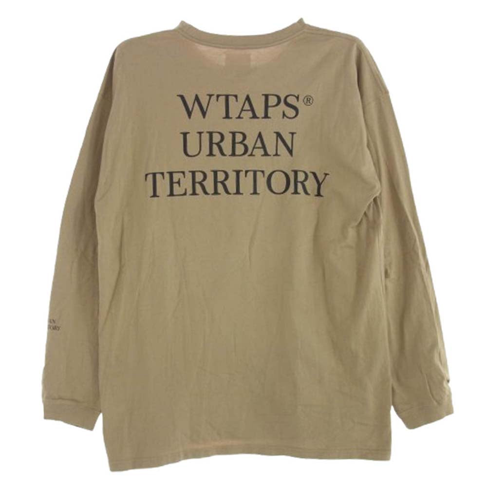 WTAPS ダブルタップス 21SS 211ATDT-LT02S URBAN TERRITORY L/S TEE プリント 長袖 Tシャツ ロングスリーブカットソー ブラウン系 4【中古】