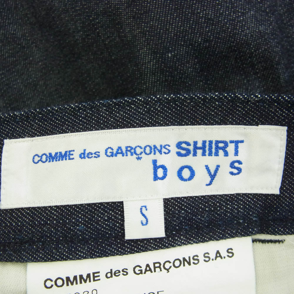 コムデギャルソンシャツ 17SS S25920 シャンブレー クロップドパンツ ネイビー系 S【中古】