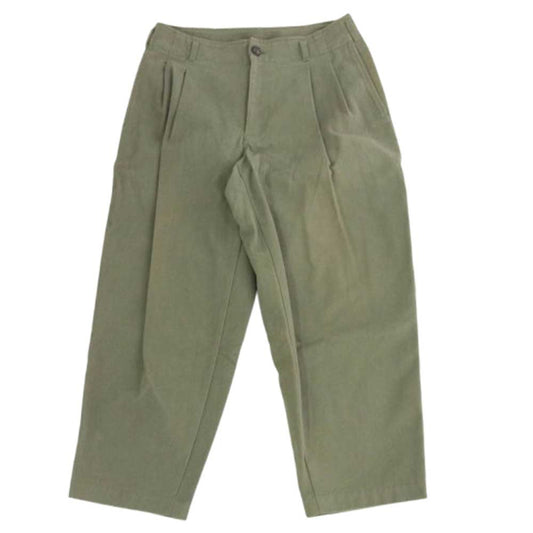 コムデギャルソンシャツ 19SS S27144 2タック ワイド テーパードパンツ カーキ系 XS【中古】