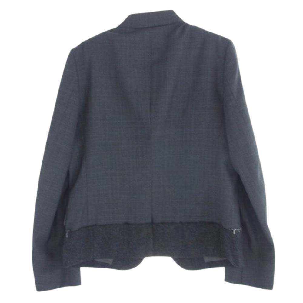 COMME des GARCONS HOMME DEUX コムデギャルソンオムドゥ 19AW DD-J028 ウール ドッキング チェック テーラードジャケット グレー系 XS【美品】【中古】