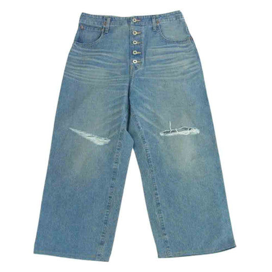 JUNYA WATANABE COMME des GARCONS MAN ジュンヤワタナベコムデギャルソンマン 24AW WN-P019 DAMAGED DENIM ボタンフライ ダメージ加工 デニムパンツ インディゴブルー系 S【中古】