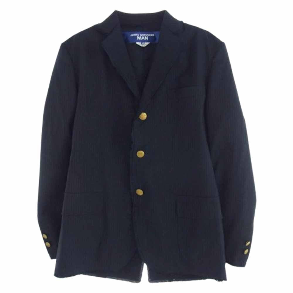 JUNYA WATANABE COMME des GARCONS MAN ジュンヤワタナベコムデギャルソンマン 22SS WI-J019 ウール エステル ストライプ リネンクロス テーラードジャケット ネイビー系 XS【中古】