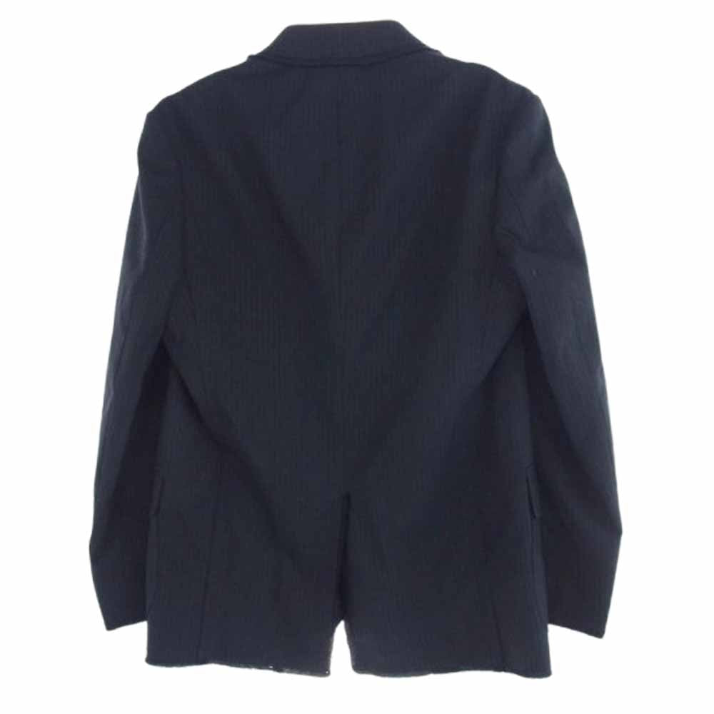 JUNYA WATANABE COMME des GARCONS MAN ジュンヤワタナベコムデギャルソンマン 22SS WI-J019 ウール エステル ストライプ リネンクロス テーラードジャケット ネイビー系 XS【中古】