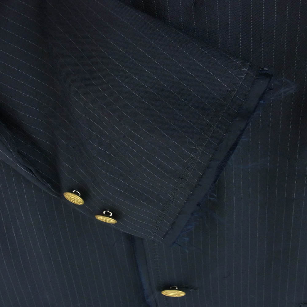 JUNYA WATANABE COMME des GARCONS MAN ジュンヤワタナベコムデギャルソンマン 22SS WI-J019 ウール エステル ストライプ リネンクロス テーラードジャケット ネイビー系 XS【中古】