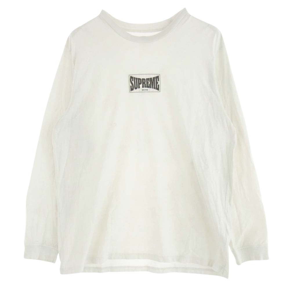 Supreme シュプリーム 20AW Woven Label L/S Top ウーブン ラベル ロゴ パッチ 長袖 Tシャツ XLサイズ ホワイト系 XL【中古】